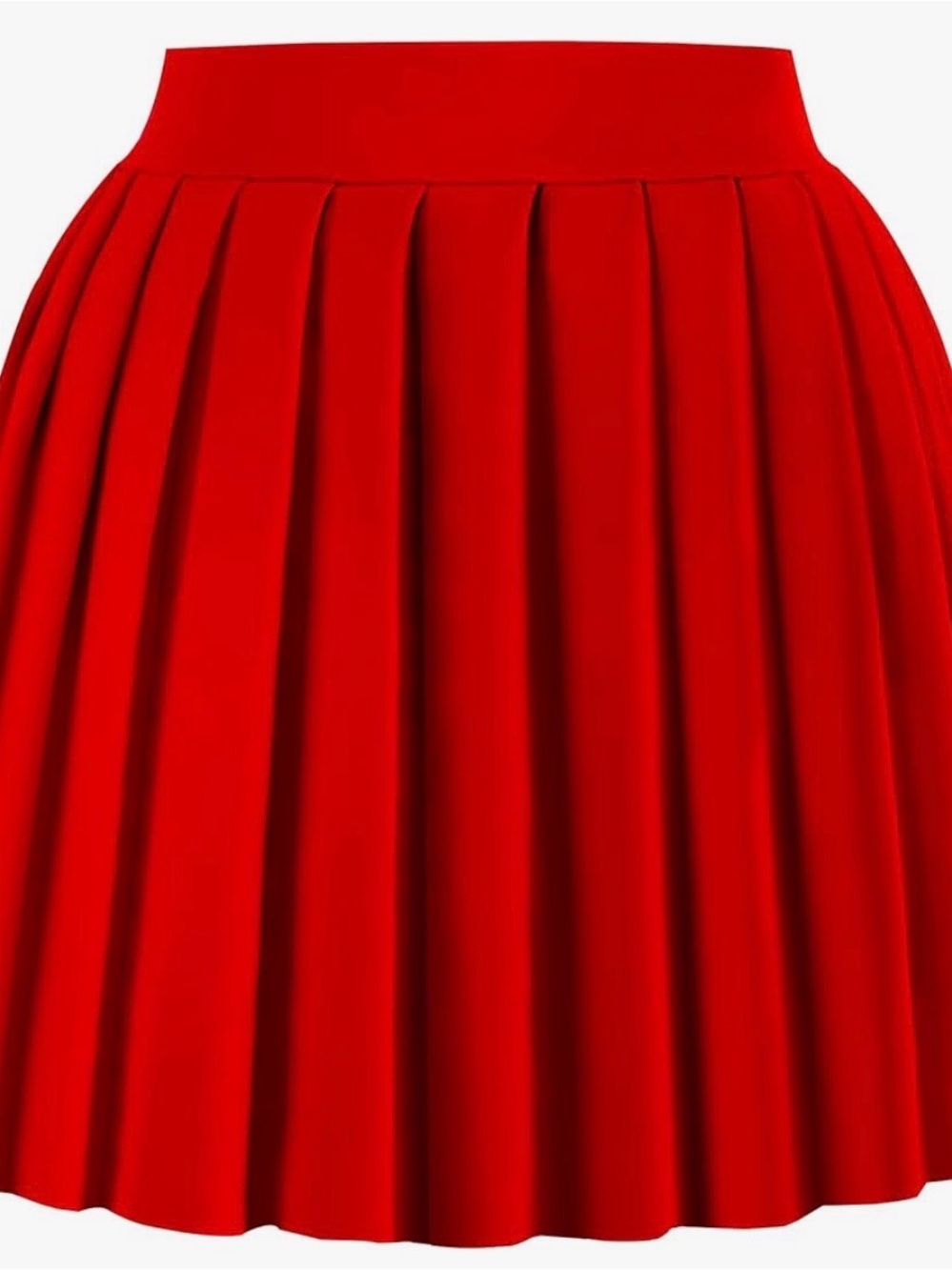 Red Pleated Skirt
